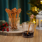 30 Pcs Christmas Drink Stirrers Xmas Stir Stick Holiday Coffee Swizzle Stick Reusable Plastic Hot Cocoa Bar Chocolate Decoration Cocktail Mixer(Gingerbread Couple,Elegant Color)