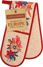 Maison d' Hermine Double Oven Mitts 100% Cotton 7"x35" Double Oven Mitt Heat Resistant BBQ Cooking Gloves with Loop, Baking, Grilling, Home, Kitchen, Handling Hot Pans (Kalahari)