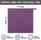 Kitinjoy 100% Cotton Kitchen Dish Cloths, 6 Pack Waffle Weave Ultra Soft Absorbent Dish Towels for Drying Dishes Quick Drying Kitchen Towels Dish Rags, 12 X 12 Inches, Violet
