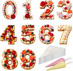 Cake Stencils - Set 18Templates with Scraper and 50Pins, Cookie Stencils for Royal Icing, Cookie Templates for Buttercream Decorating, Baking Stencils, Mesh Reusable Spray Fondant Cookies, Paiting