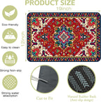 Dish Drying Mat Bohemia Tribal Carpet Texture Kitchen Mat 12"x19" Bsorbent Coffee Maker Mat for Dishes,Utensils Coffee Maker Pots and Pans Easy Clean Dish Slip Resistant Pad