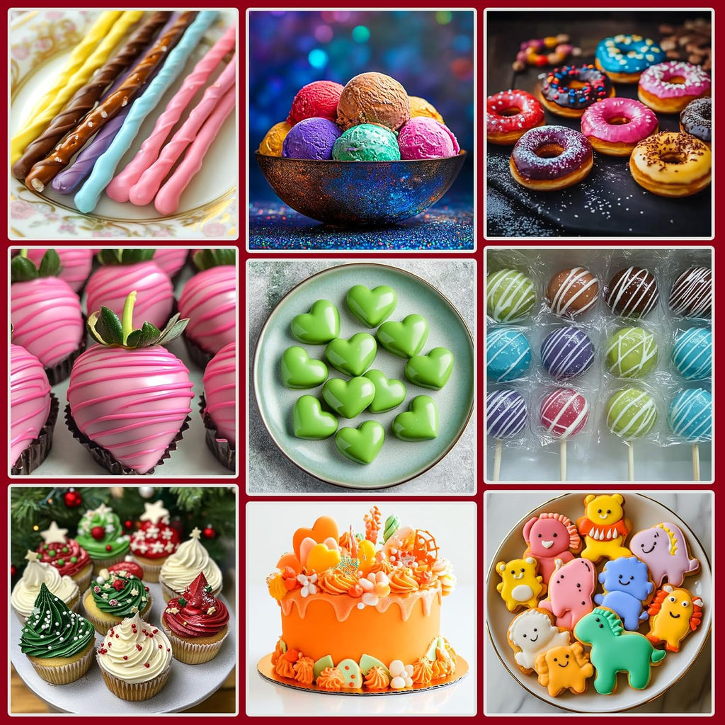 Oil Based Food Coloring - 15 Vibrant Rainbow Colors Edible Oil Food Dye Set, Flavorless Concentrated Oil Based Food Coloring for Chocolate, Baking, Cake Decorating, Candy Melts, Cookies, Frosting - 0.25 Fl. Oz