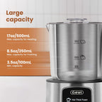 Gevi Hot Chocolate Maker with 5 in 1 Milk Frother and Steamer, Professional Milk Steamer, 17 oz/3.5 oz, Stainless Steel, Hot and Cold Milk Frother for Latte, Macchiato, Cappuccino and Hot Chocolate