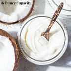 Cornucopia Brands 16oz Clear Plastic Jars w/Domed Lids (6-Pack); BPA Free PET Stackable Straight Sided Canisters for Bathroom & Kitchen Storage