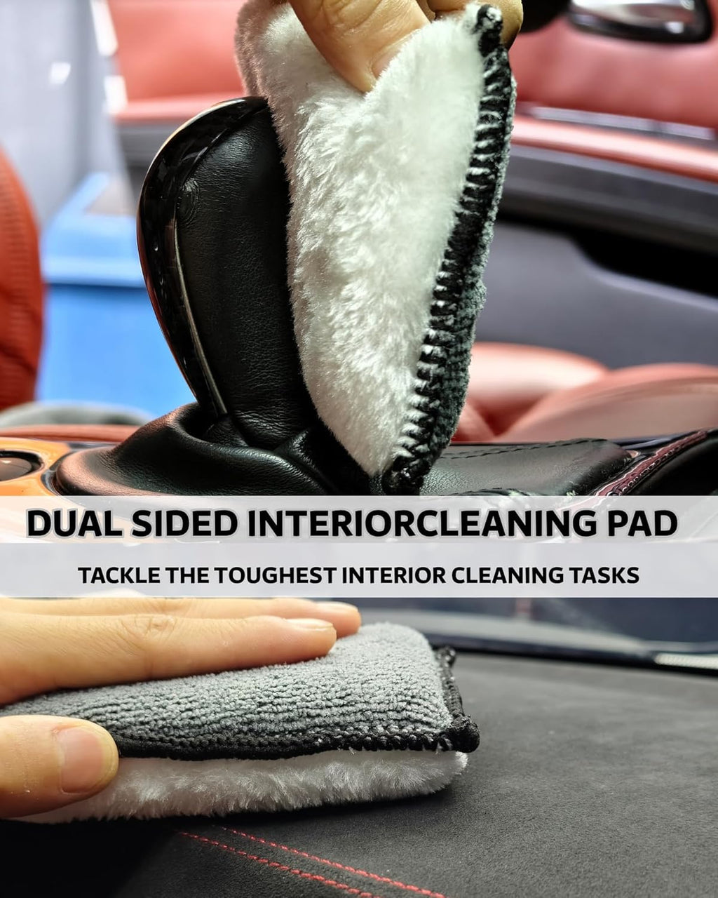 PRO Car Interior Cleaning Kit (9-Piece) - Deep Clean Tools for Leather, Dashboard & Upholstery | Boar Bristle Brush, Dual-Sided Scrub Sponge, Microfiber Towels, Polish Scrub Mitt, Detailing Brushes
