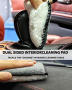 PRO Car Interior Cleaning Kit (9-Piece) - Deep Clean Tools for Leather, Dashboard & Upholstery | Boar Bristle Brush, Dual-Sided Scrub Sponge, Microfiber Towels, Polish Scrub Mitt, Detailing Brushes