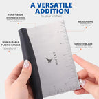 Stainless Steel Griddle Scraper for Flat Tops, Multipurpose Bench Scraper for Kitchen & Outdoor BBQ, Durable Bread Dough Cutter, Grill Scraper for Chopping, Dicing, Mixing Food and Cleaning