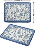Giwawa Chinoiserie Dish Drying Mat 18x24in Blue White Oriental Floral Birds Kitchen Drainer Mats Porcelain Flowers Absorbent Microfiber Dish Drying Pad Large for Countertop Home Decor