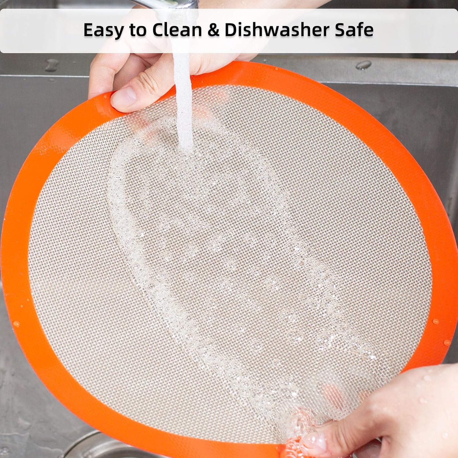 Round Silicone Baking Mats for 12 Inch Pizza Pan, 12 Inch Large Pizza Mat or Dough/Cake Mat, Round Liner for Rolling/XL Air Fryer/Cooling Rack/Microwave, Food Grade Non-Stick Reusable(11.75", 2PCS)