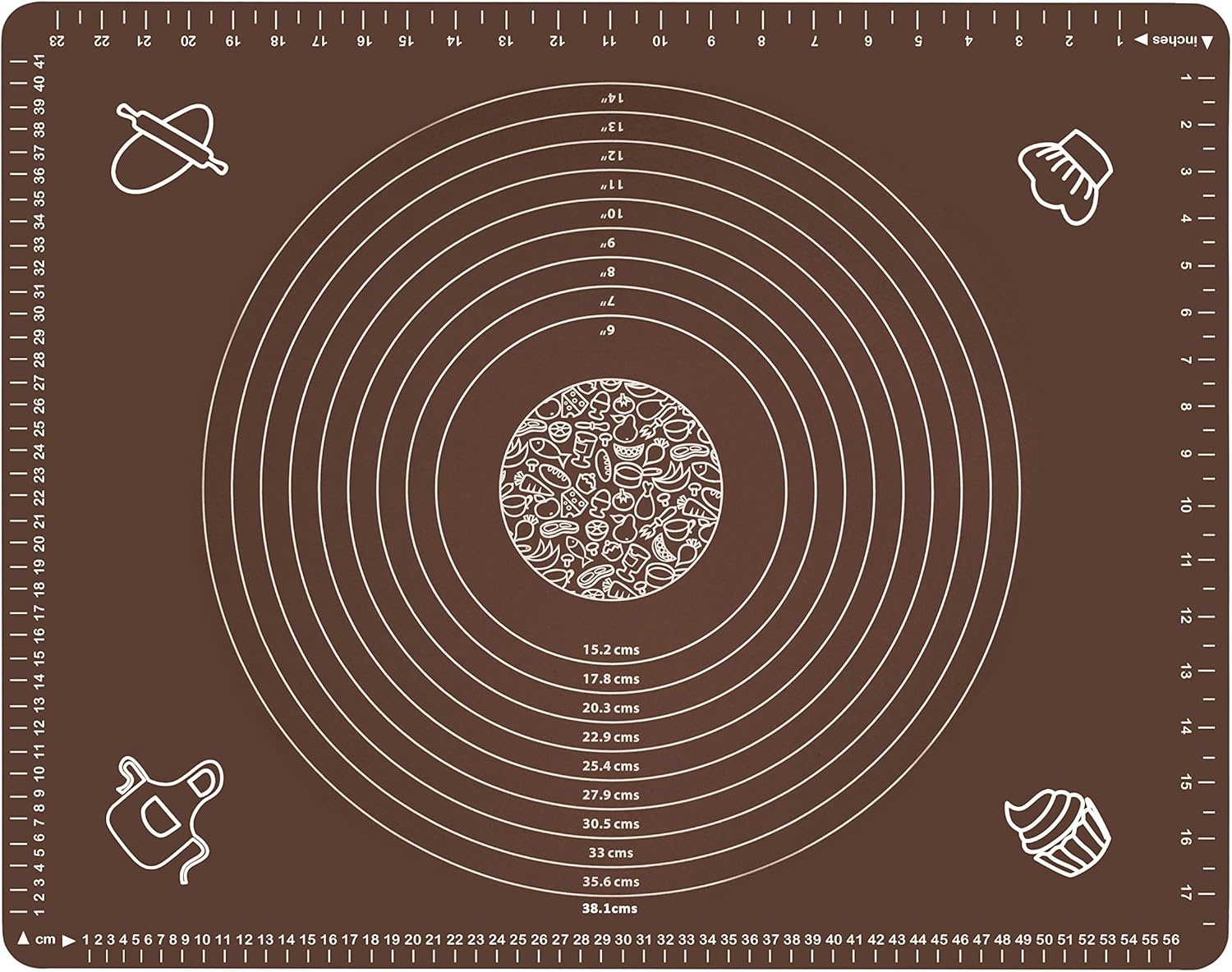 Silicone Baking Mat for Rolling Pastry Dough with Measurements, 25.6 x 17.7 BPA Free Non stick and Non Slip Coffee Table Sheet Baking Supplies for Bake Pizza Cake