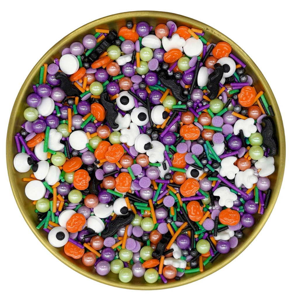 Dynastang Pumpkins & Ghosts & Eyes Sprinkles Halloween Edible Eyes Cake Decoration Cupcake Toppers Cookie Decorating Perfect for Cakes, Cupcakes, Desserts Toppings 3OZ