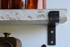 Urban Legacy Accent Shelves | Reclaimed Barn Plank | Set of 2 with Full Brackets (White Wash 40" x 7" x 2")
