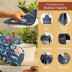 Maison d' Hermine Pot Holders 100% Cotton Heat Resistant Potholders 8" x 8" Hot Pads with Loop BBQ, Cooking, Baking, Grilling, Kitchen, Handling Hot Pans (Pack of 1, Christmas Joy)