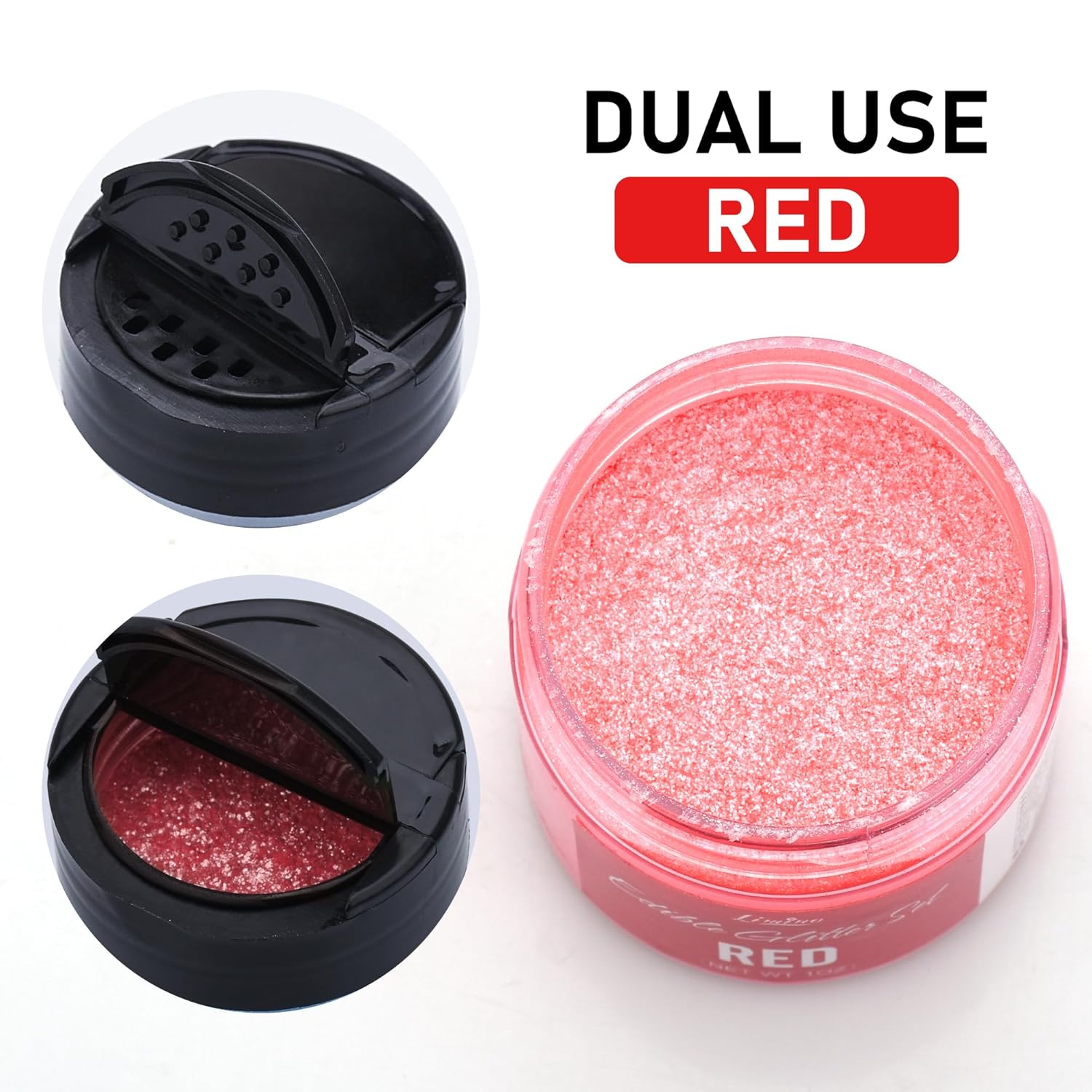 Edible Glitter - 30g Edible Luster Dust Metallic Food Grade Coloring Glitter for Drinks, Cake Decorating, Baking - Edible Dust Powder Shimmer Sprinkle Powder for Icing, Cocktail, Wine, Candy (Red)