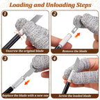 20Pcs Bread Lame Scribing Tool Kit - 2 Precision Scribes with 15 Blades, Finger Guard, Design Cord, Safety Cover and Storage Box - Stainless Steel Scribes for Artisan Bread and Dough Patterns Designs