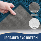 Arotive Luxury Chenille Bathroom Rug Mat, Extra Soft Thick Absorbent Shaggy Bath Rugs, Non-Slip Machine Wash Dry, Plush Bath Mats for Bathroom, Shower and Tub, 54x24, Peacock Blue