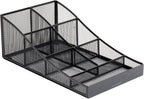 Mind Reader Countertop Organizer, Office Breakroom Supply Caddy, Desktop Organizer, Metal Mesh, Black