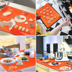 Silicone Baking Mat 32" x 24" Extra Thickness Dough Rolling Mat with Measurements and Edge Heightening, Non-stick Food Grade Silicone Pastry Mat for Pastry, Bread, Cookies, Pizza, Fondant, Pasta-Red