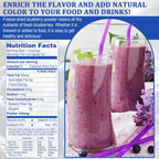 Blueberry Powder - 100% Freeze Dried Blueberries Fruit Powder, No Additives Blueberries Extract for Baking and Flavoring, Rich in Nutrients, Non-GMO, Great for Drinks, Smoothies, Beverages - 4oz