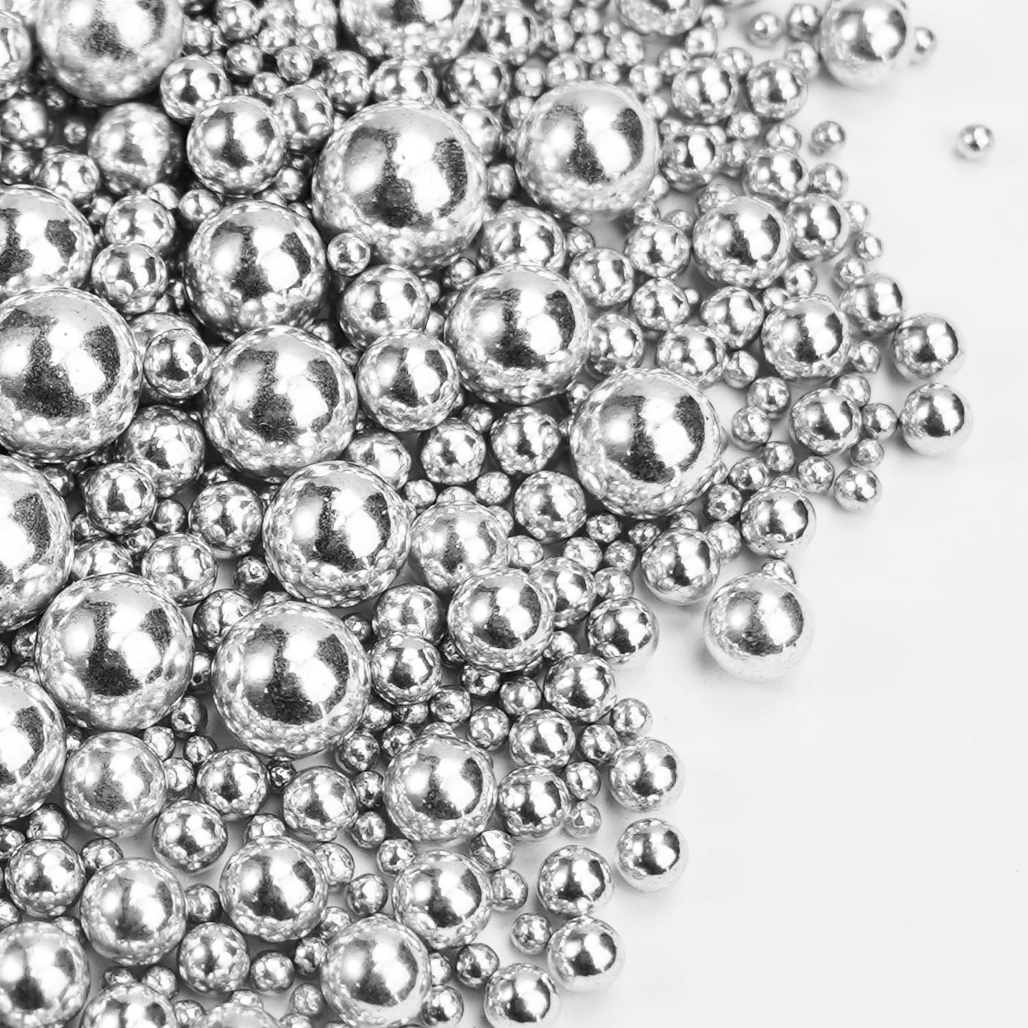 Silver Pearl Sugar Sprinkles for Cake Decorating, 150g/5.29oz Mix Size, Edible Candy Pearls, Cake Decorations, Cupcakes & Cake Toppers, Holiday, Wedding Party, Easter, Christmas Supplies