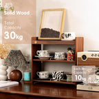 Coffee Mug Holder Wooden Cup Rack Mug Display Shelf Coffee Cup Holder for Countertop With 6 Mug Cups 3 Tier Wood Coffee Mugs Holder for Kitchen Coffee Cup Storage