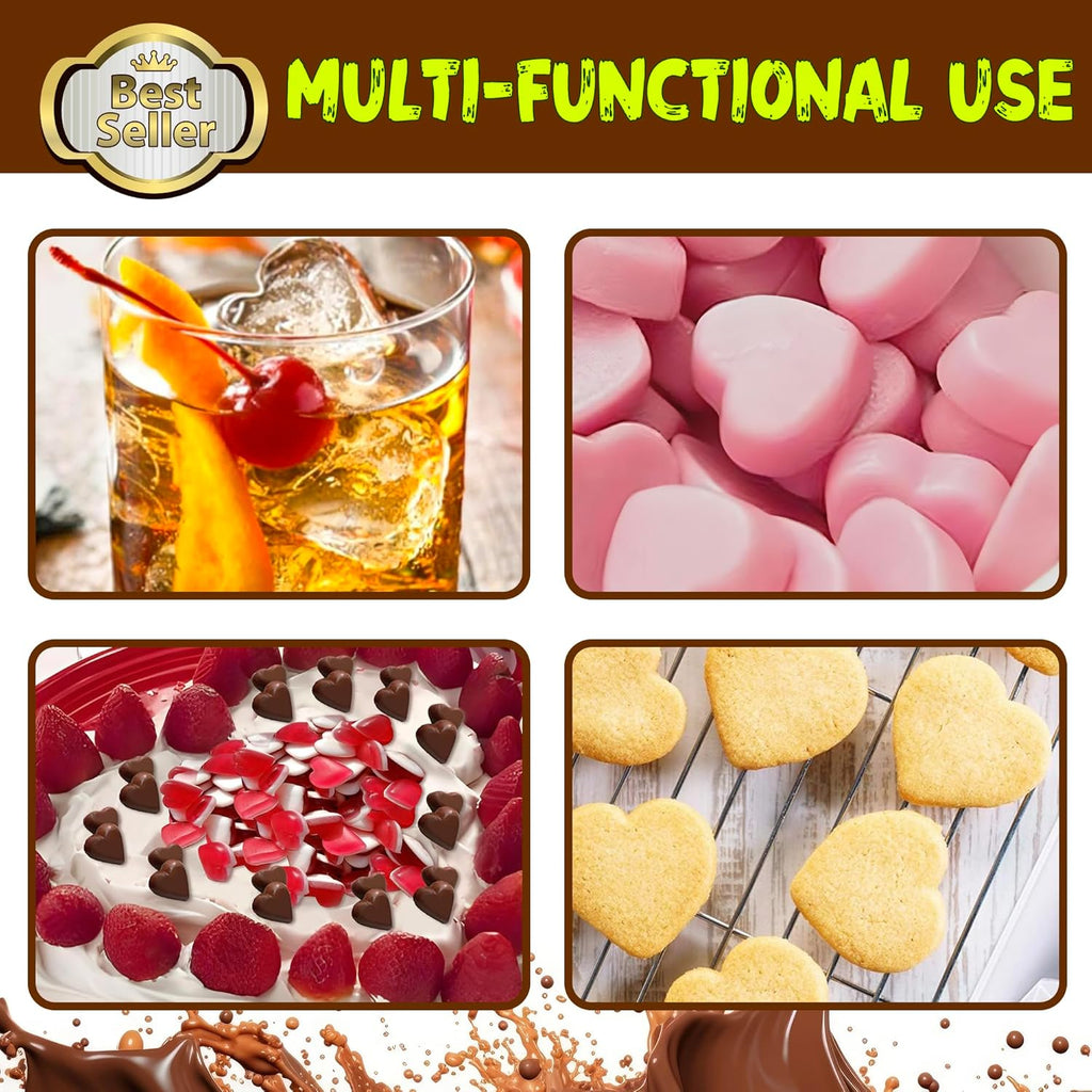 Silicone Mini Heart Molds，Ice Cube Heart Molds Gummy Heart Molds Mini Heart Shape Mold for Baking Silicone Molds for Candy Chocolate Soap Jelly Cake Heart Ice Tray - 4 Pack - Pink
