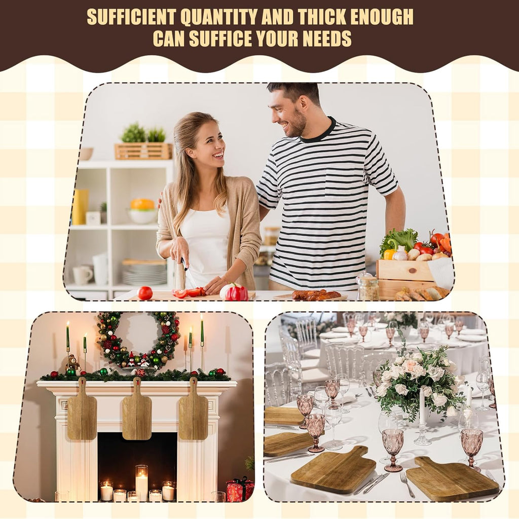 Lounsweer 6 Pcs Thicken Cutting Board Bulk Wood Board for Chopping Serving Charcuterie Material for Laser Engraving Mother' Day Wedding Housewarming Gift