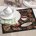 Fun Coffee Dish Drying Mat, Highly Absorbent Microfiber Kitchen Counter Pad Reusable Washable, 16*18"