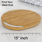 Ibyx Elegant Round Sliding Tray for Your Pressure Cooker, Air Fryer & Heavy Kitchen Appliances - Sturdy, Slides Easily from Under The Cabinet (Natural, 13”)