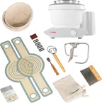 Bosch Universal Plus Stand Mixer with Sourdough Bundle Pack 500 Watt, 6.5 Quarts with Wire Whips, Dough Hook, NutriMill Dough Hook, and Sourdough Starter Bundle