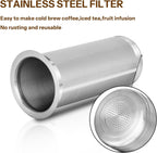 Cold Brew Coffee Filter for 1 Quart Wide Mouth Mason Jar, Double Layer 304 Stainless Steel Filter Ultra Fine Mesh for Cold Brew, Iced Coffee and Iced Tea