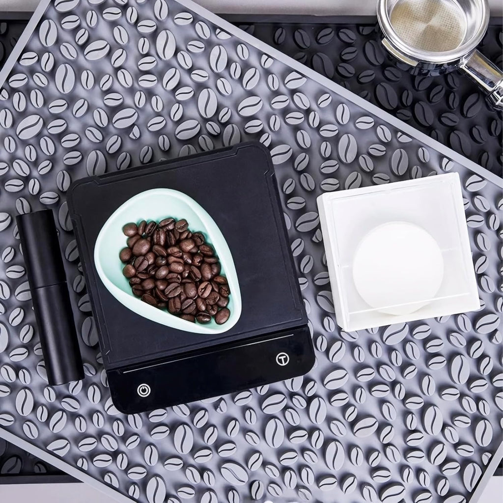 Coffee Machine Mat for Countertops, Waterproof Dish Drying Mat for Kitchen, Bars, Restaurant, 18X12in 1cm Thick Coffee Mat, Bar Decor, Espresso Mat, Non-Slip Drip Tray Mat(Gray,18"x12")