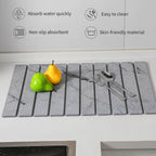 2 PCS Large Stone Dish Drying Mat for Kitchen Counter, , Marbled Water Absorbing Diatomaceous Earth Drying Pad for Countertop Bottles Utensils Cups 24"x16"& 8"x4"