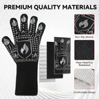 BBQ & Grill Gloves, Oven Gloves, 1472°F Silicone Oven Mitts Heat Resistant Grilling Gloves Fireproof Non-Slip for Barbecue Cooking Baking Smoking, 1-Pair Gray（L）