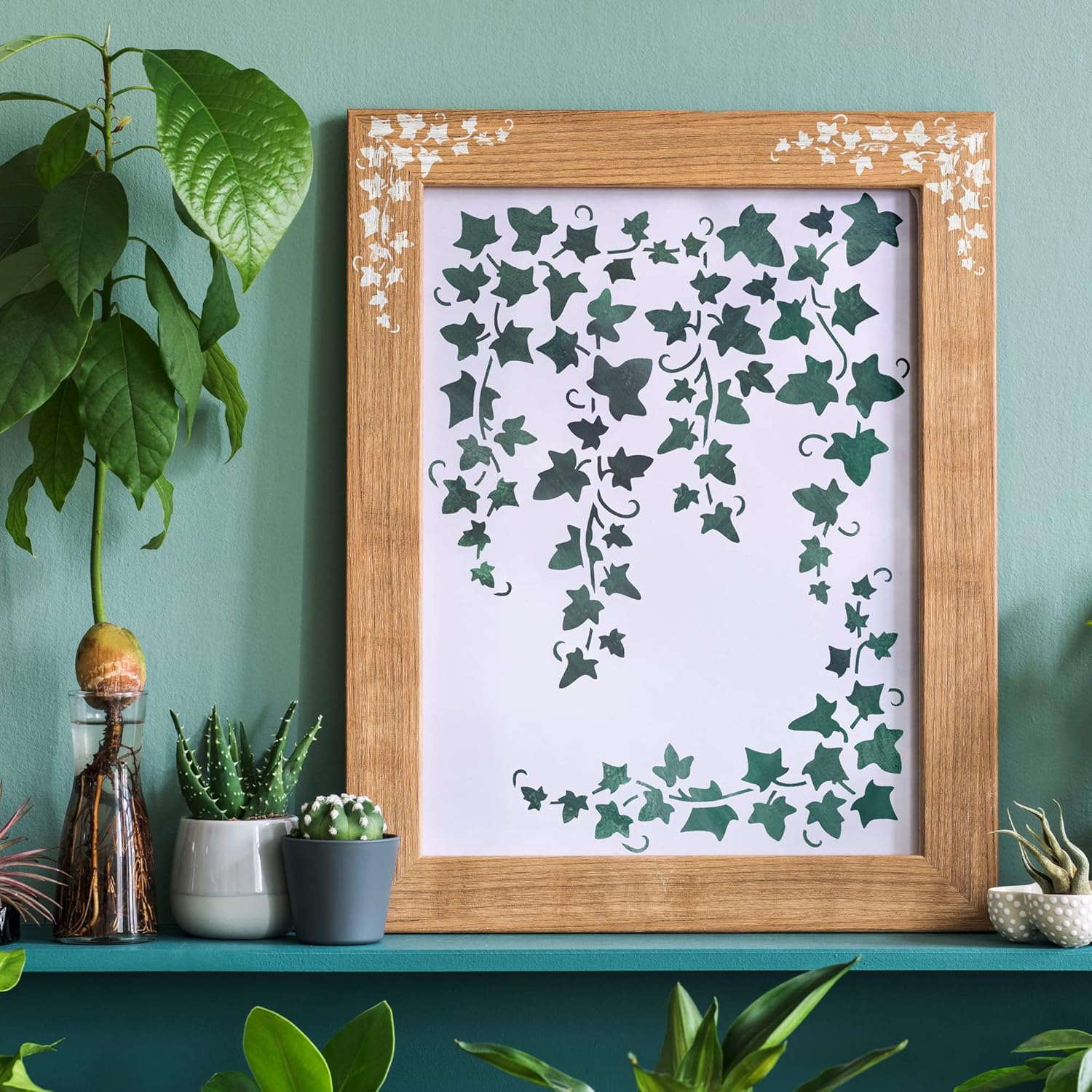 NAKLEO Painting Stencil for Crafts A3 11.8” x 16.5”, Hanging Ivy Vine Pattern, Reusable Plastic DIY & Scrapbooking Drawing Template, Decoupage Art Home Decor, Wall Wood Fabric Furniture