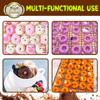 Donut Silicone Chocolate Molds, Mini Donut Pan Mold Gummy Candy Mold for Caramels Chocolate Ice Cube Jelly Truffles Pralines Ganache - 4 Pack