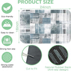 Dish Drying Mat Blue Grey Abstract Art Dish Drying Pad,16"X24" Bsorbent Coffee Mat for Sink Dishes or Under Rack Kitchen Counter Accessories Absorbent Hide Stain Rubber Backed Drying Mat