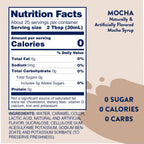Jordan's Skinny Syrups Sugar Free Coffee Syrup, Mocha Flavor Drink Mix, Zero Calorie Flavoring for Chai Latte, Protein Shake, Food & More, Gluten Free, Keto Friendly, 25.4 Fl Oz, 1 Pack