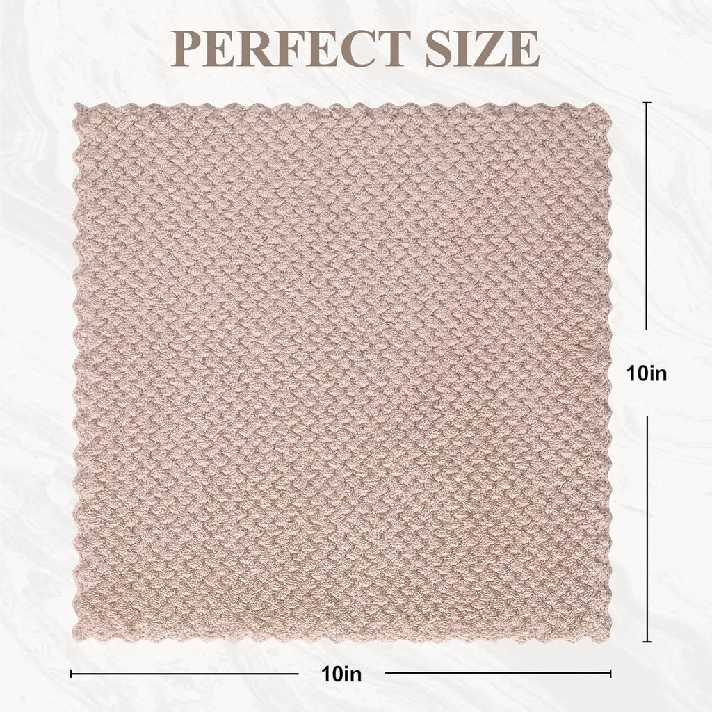 Homaxy 12 Pack Kitchen Dish Cloths, Ultra Soft and Absorbent Dish Towels, Reusable Fast Drying Microfiber Cleaning Cloth, Coral Velvet No-lint Cleaning Rags, 10 x 10 inches, Mix Color