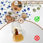 Watercolor Blue Cornflower Dish Drying Mat for Kitchen Counter Floral Coffee Bar Mat Hide Stain Absorbent Rubber Backed Drying Rack Pad Coffee Pot Espresso Machine Table Accessories 11.8 x 19.7 Inch