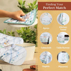 Maison d' Hermine Oven Gloves 100% Cotton Oven Mitt 7" x 13" with Loop Heat Resistant, BBQ, Cooking Gloves, Baking, Grilling, Kitchen, Handling Hot Pans (Pack of 1, Snowy World)