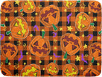 Giwawa Halloween Dish Drying Mat, 18"x24" Spooky Pumpkins Bats Orange Black Buffalo Plaids Dish Drainer Mats, Large Absorbent Fast Drying Dish Drying Pad for Kitchen Countertop Holiday Decor