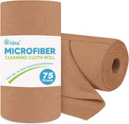 AIDEA Microfiber Cleaning Cloth Roll, 75PK, Reusable Paper Towels Tear Away Cloth, Microfiber Towels Washable Shop Rags, Lint Free Cleaning Rags for House, Kitchen, Window, 11.5"×11.5", Coffee