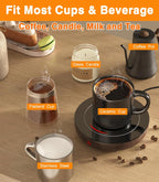 Coffee Mug Warmer with Gravity Sensor, Mug Warmer for Desk with LED Light, 3 Temp Settings & 6H Auto Shut Off Coffee Warmer, Electric Candle Warmer Plate for Beverage, Coffee, Tea, Milk