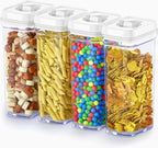DWËLLZA KITCHEN Airtight Food Storage Containers – 4 Piece set Air Tight Pantry Storage Containers Clear Kitchen Organization and Storage Set BPA-Free - Keeps your Food Fresh & Dry