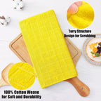 Homaxy 100% Cotton Terry Kitchen Dish Cloths, Ultra Soft and Absorbent Dish Towels for Kitchen, Perfect for Drying and Washing Dishes, 8 Pack, 12 x 12 Inches, Yellow