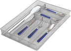 YBM Home Metal Silverware Organizer for In-Drawer Cutlery Storage, 6 Compartment Mesh Cutlery Flatware Tray Sorts Kitchen Utensils, Great for Office Supplies 1132s