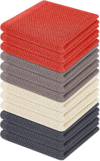 Homaxy 100% Cotton Waffle Weave Kitchen Dish Cloths, Ultra Soft Absorbent Quick Drying Dish Towels, 12 x 12 Inches, 12-Pack, Multicolor
