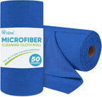 AIDEA Microfiber Cleaning Cloth Roll, 50PK, Reusable Paper Towels Tear Away Cloth, Microfiber Towels Washable Shop Rags, Lint Free Cleaning Rags for House, Kitchen, Window, 11.5"×11.5", Dark Blue