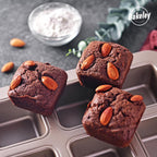 Brownie Cake Pan, 9-Cavity Non-Stick Square Muffin Pan Blondie Bakeware for Oven Baking (Champagne Gold)